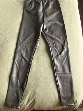 Design lab Faux Leather Leggings in Olive grey - NWOT